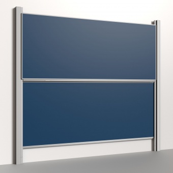 Pylonentafel, 300x120 cm, 2-flächig, höhenverstellbar, Stahlemaille blau 